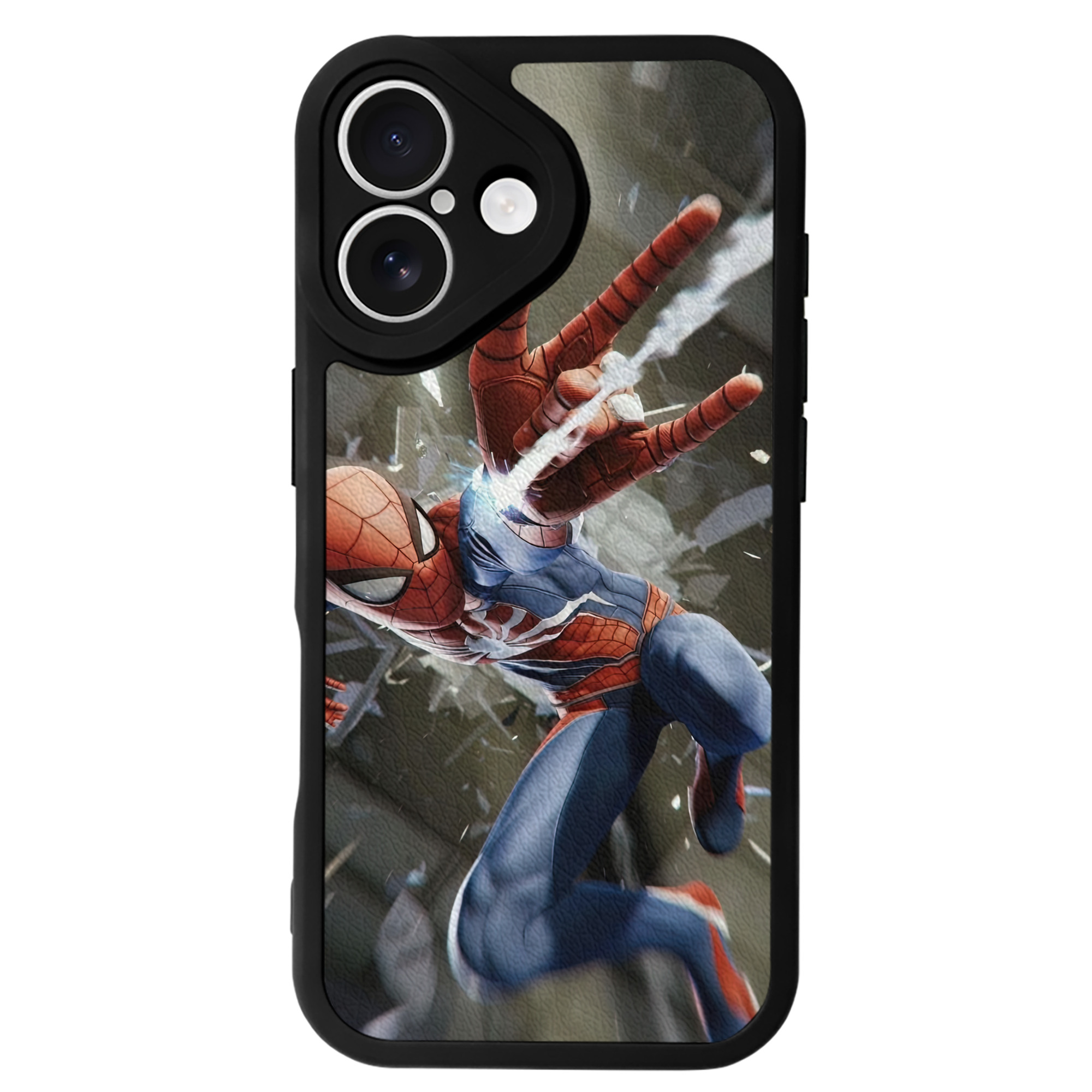 （画像用） Spider Man スパイダーマン 【iPhone 16シリーズ対応】シリコンスマホケース（レザー調） 材質：シリコン
